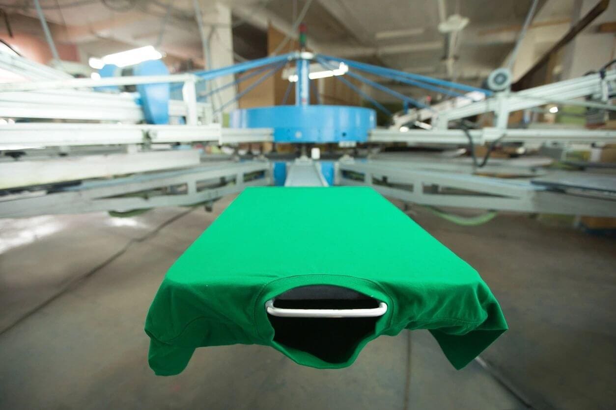 A green cloth is hanging on the ceiling.